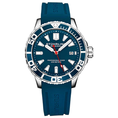 Front view of Stuhrling Aquadiver Men's Quartz Watch M16317