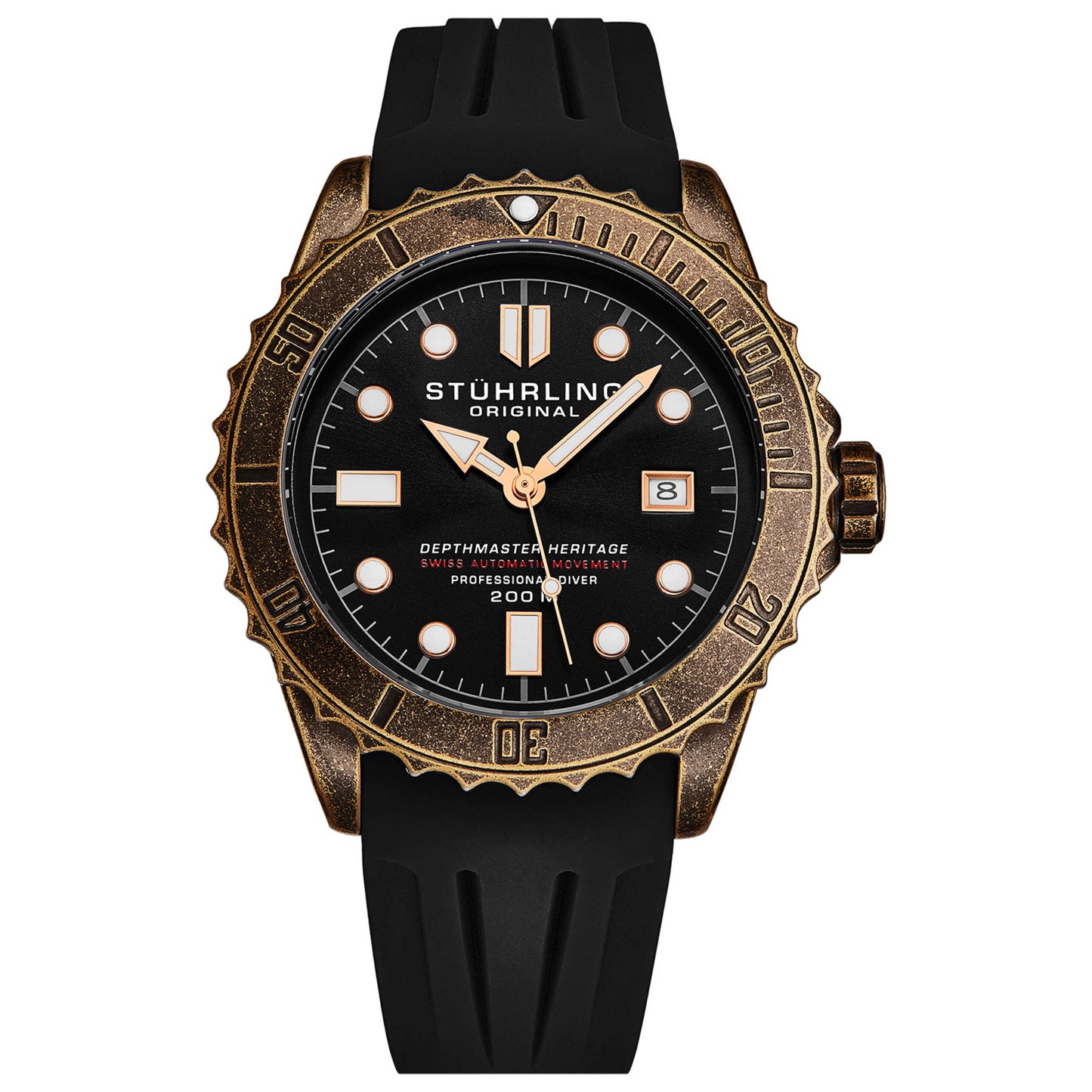 Front view of Stuhrling Aquadiver Men's Automatic Watch M16326