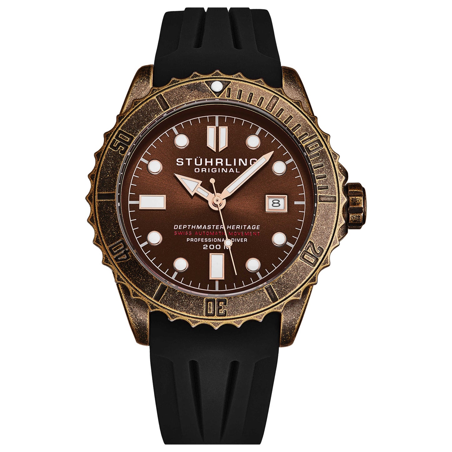 Front view of Stuhrling Aquadiver Men's Automatic Watch M16441