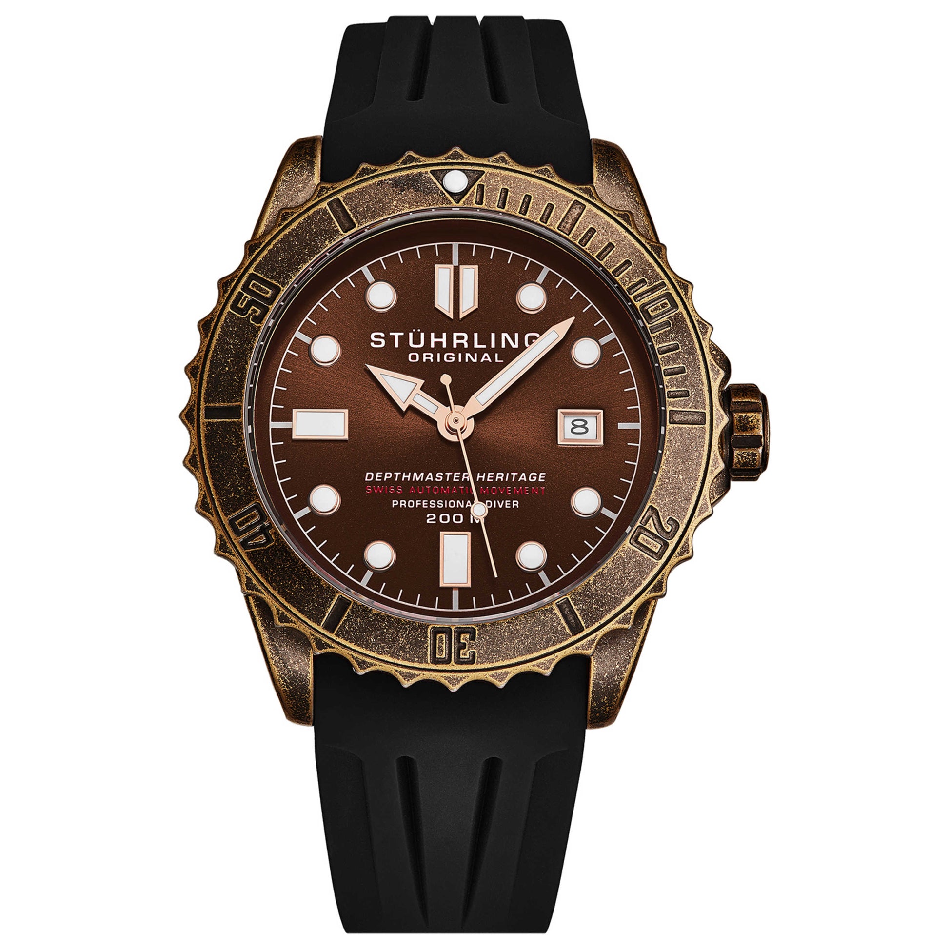 Front view of Stuhrling Aquadiver Men's Automatic Watch M16441