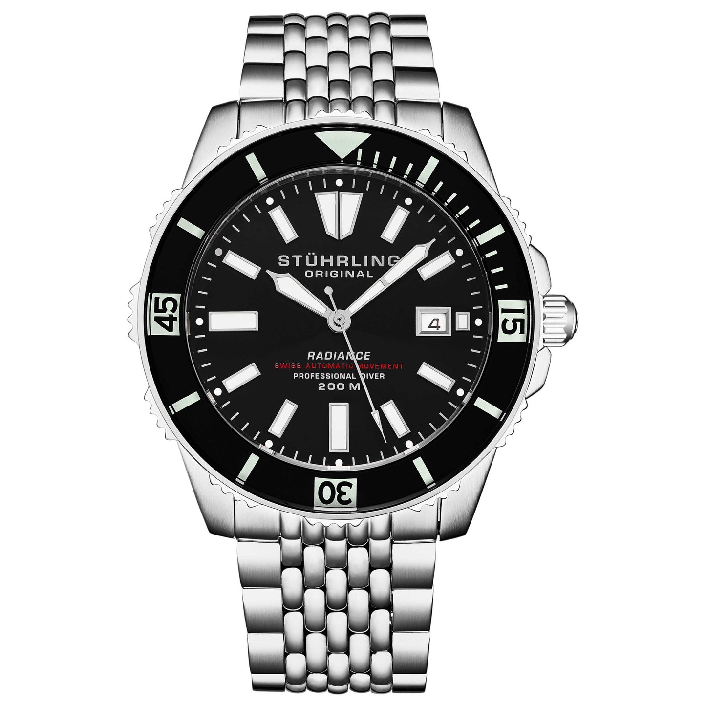 Front view of Stuhrling Depthmaster Men's Automatic Watch M16506