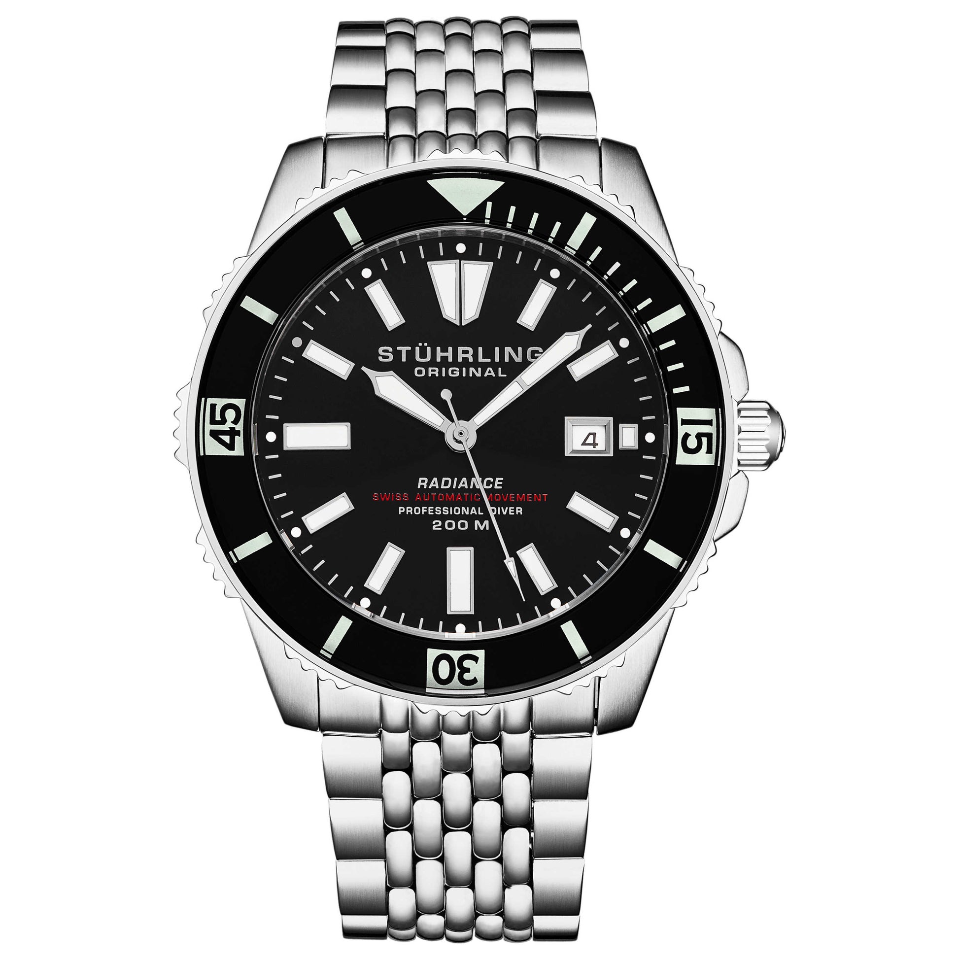 Front view of Stuhrling Depthmaster Men's Automatic Watch M16506