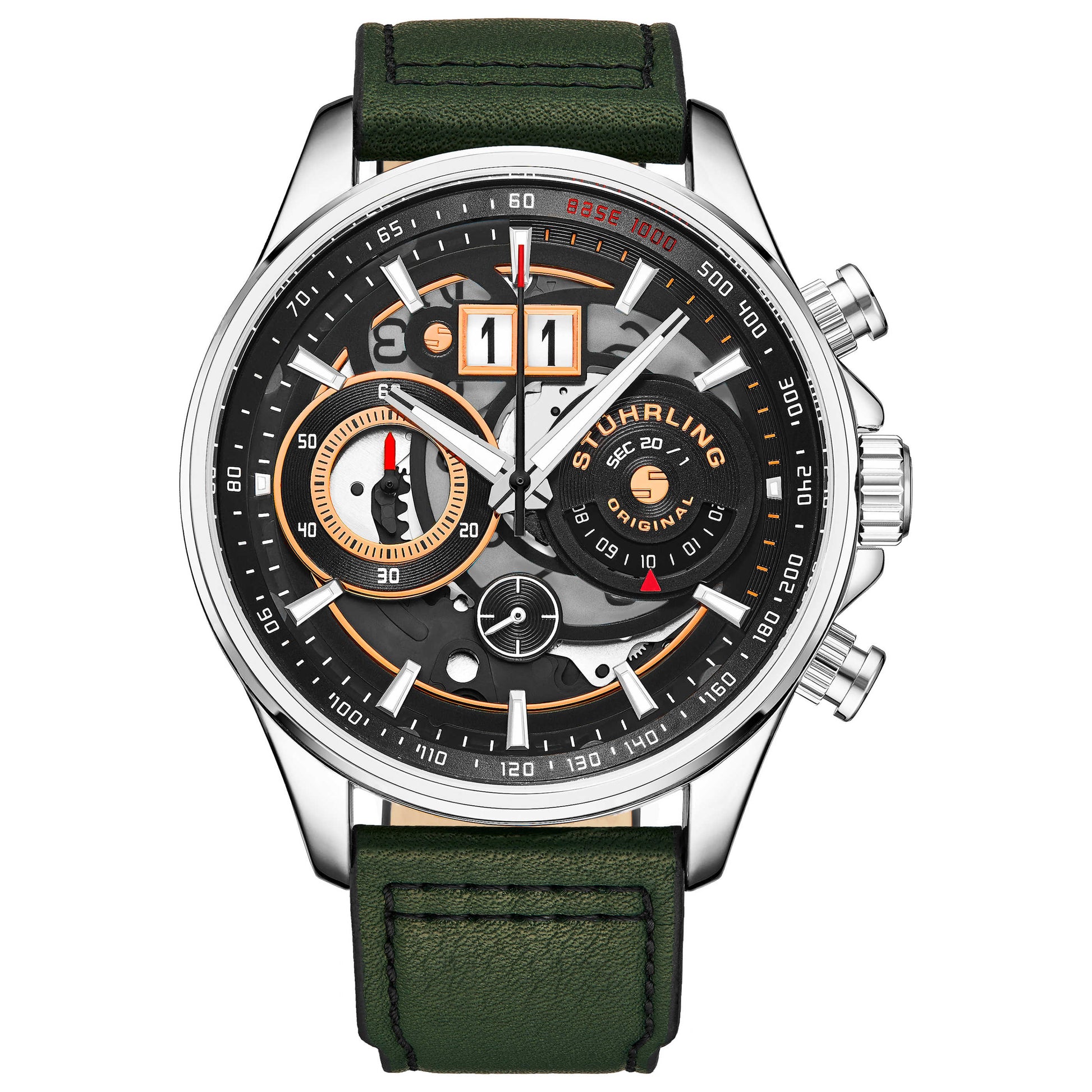 Front view of Stuhrling Aviator Men's Quartz Watch M16724