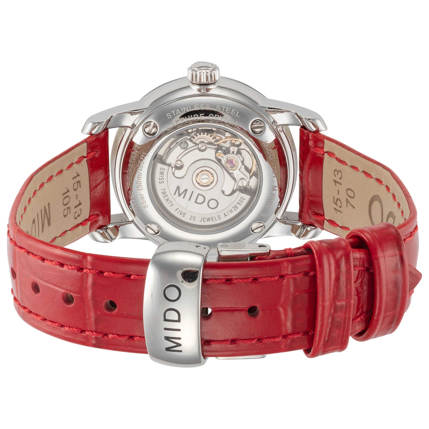 Back view of Mido Baroncelli Women's Automatic Watch M76024697