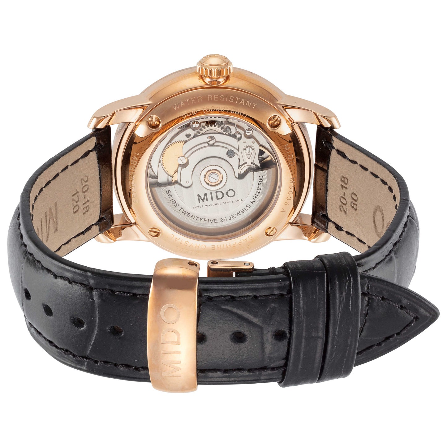 Back view of Mido Baroncelli II Men's Automatic Watch M86083134
