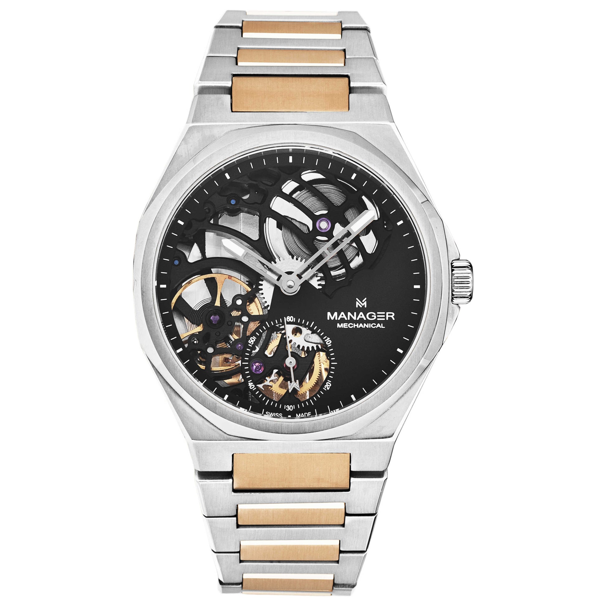 Front view of Manager Revolution Men's Automatic Watch MAN-RM-06-BM