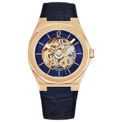 Front view of Manager Open Mind Men's Automatic Watch MAN-RO-08-RL