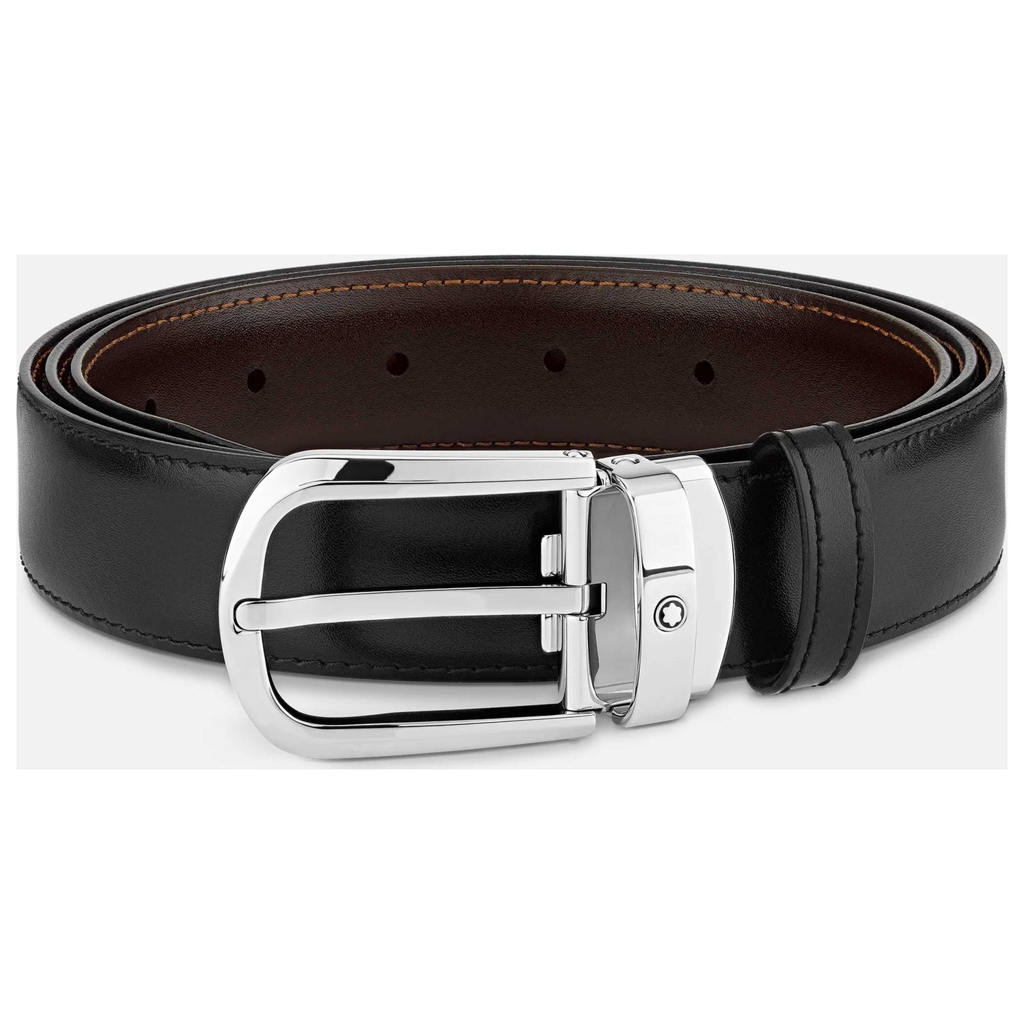 Front view of Montblanc Horseshoe Men's Belt MB114412