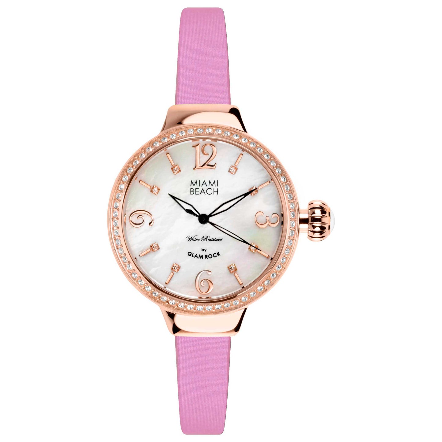 Front view of Glam Rock Miami Beach Art Deco Women's Quartz Watch MBD27198A