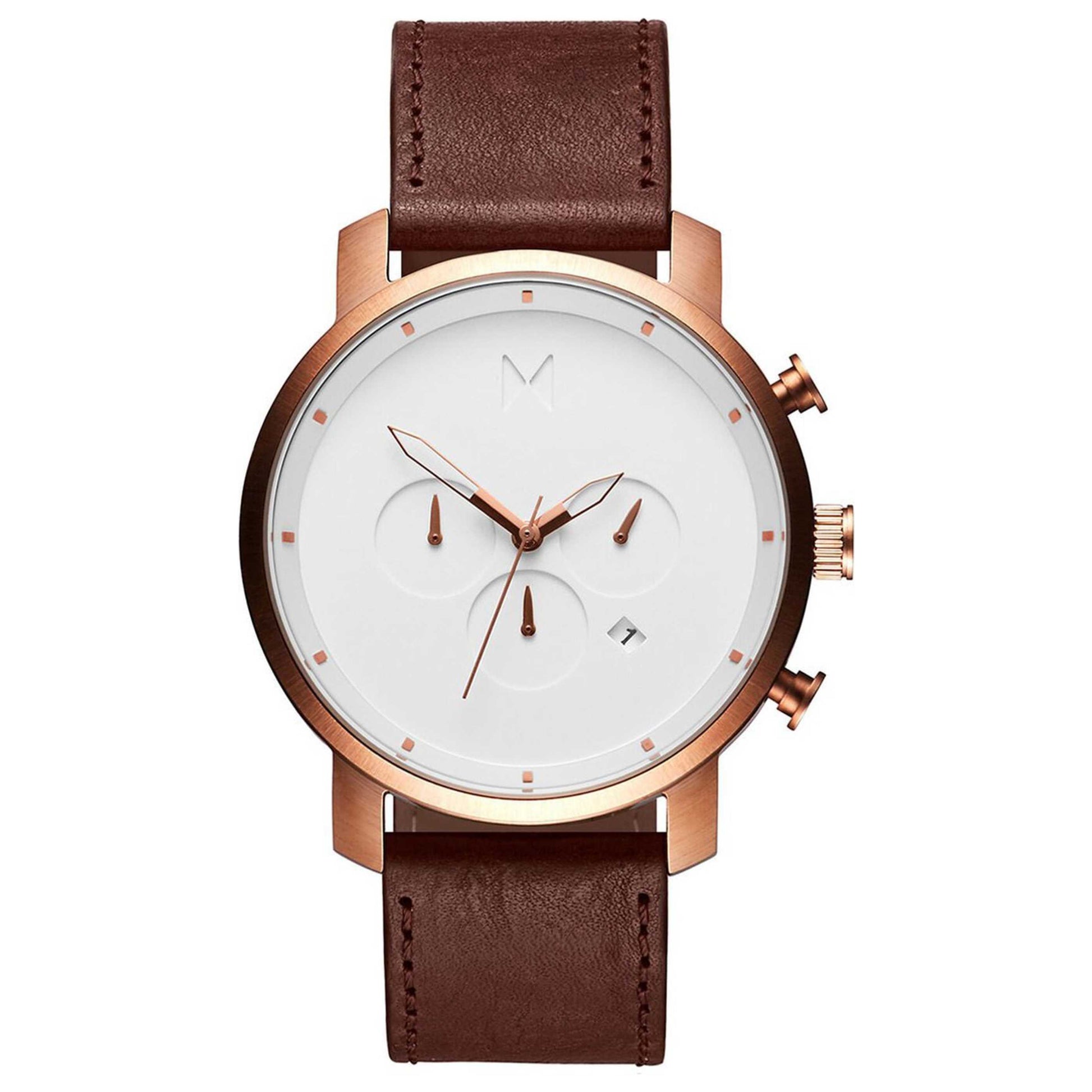 Front view of MVMT Chrono Men's Quartz Watch MC01-RGDBR