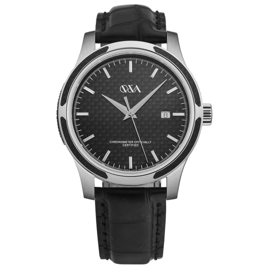 Front view of Q&A Classic Men's Automatic Watch MGMA-CL