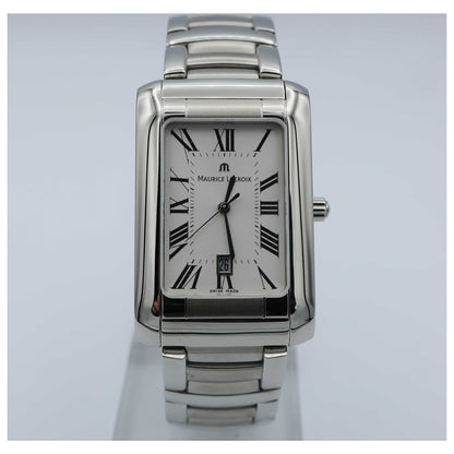 Front view of Maurice Lacroix Miros Men's Swiss Quartz (Battery-Powered) Watch MI2027-SS002-110-SD