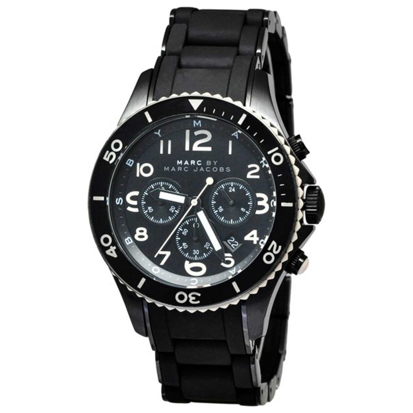 Front view of Marc Jacobs Large Rock Men's Quartz Watch MJ-MBM2583