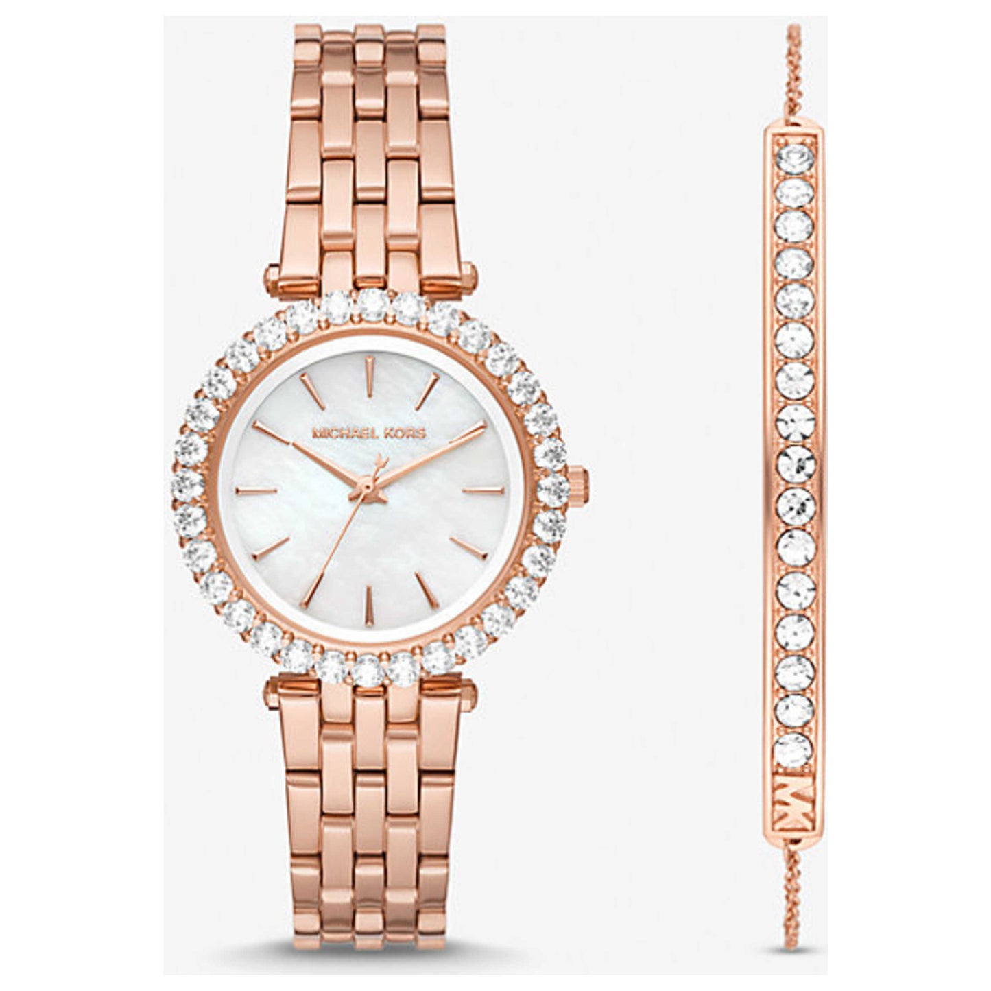 Front view of Michael Kors Mini Darci Women's Quartz Watch MK1064SET