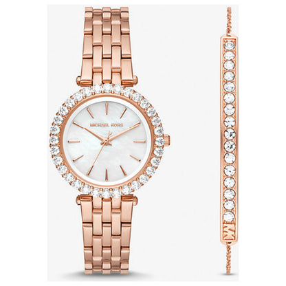 Front view of Michael Kors Mini Darci Women's Quartz Watch MK1064SET