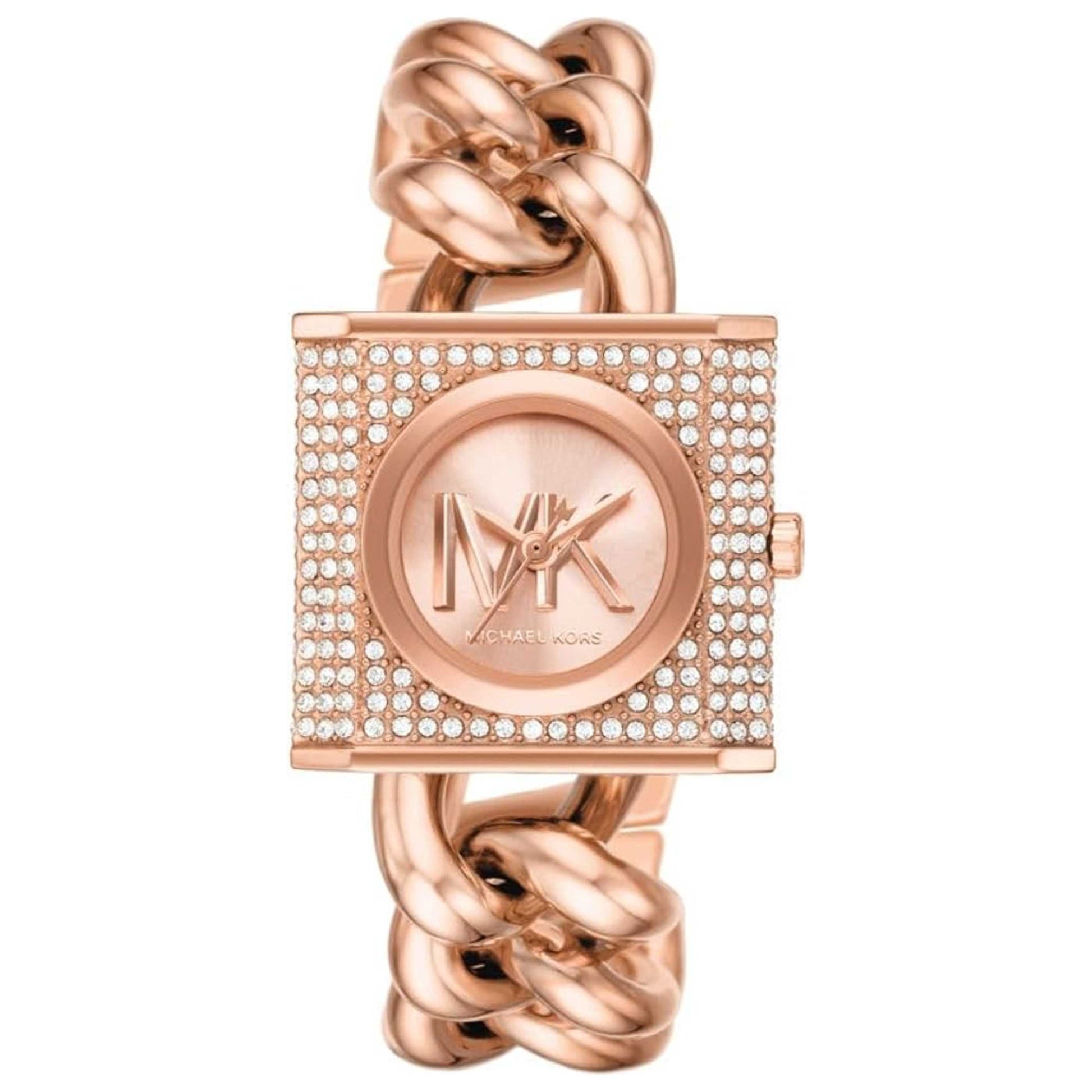 Front view of Michael Kors Chain Lock Women's Quartz Watch MK4827