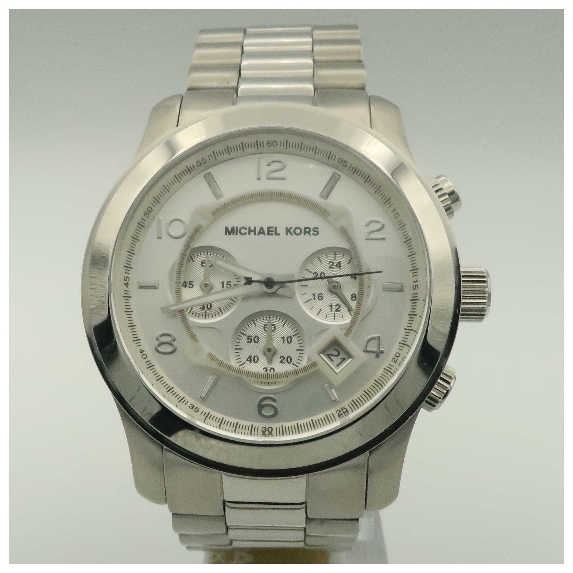 Front view of Michael Kors Runway Men's Japanese Quartz (Battery-Powered) Watch MK8086-SDV