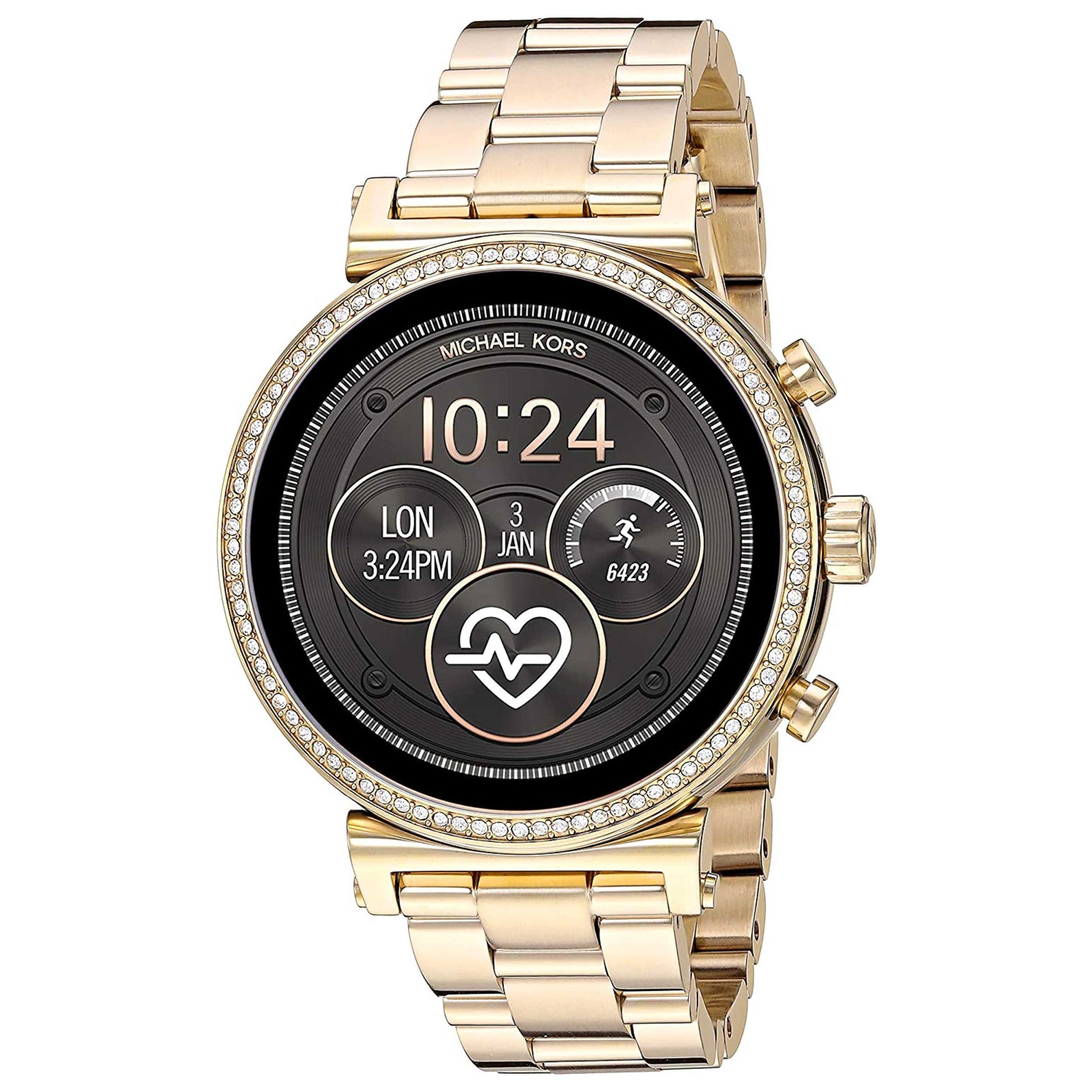 Front view of Michael Kors Gen 4 Sofie Women's Rechargeable Battery Watch MKT5062