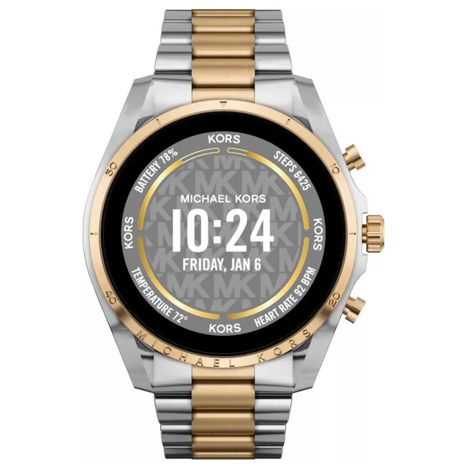 Front view of Michael Kors Gen 6 Bradshaw Women's Quartz Smartwatch MKT5134