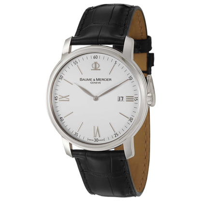Front view of Baume and Mercier Classima Executives Men's Swiss Quartz (Battery-Powered) Watch MOA08485