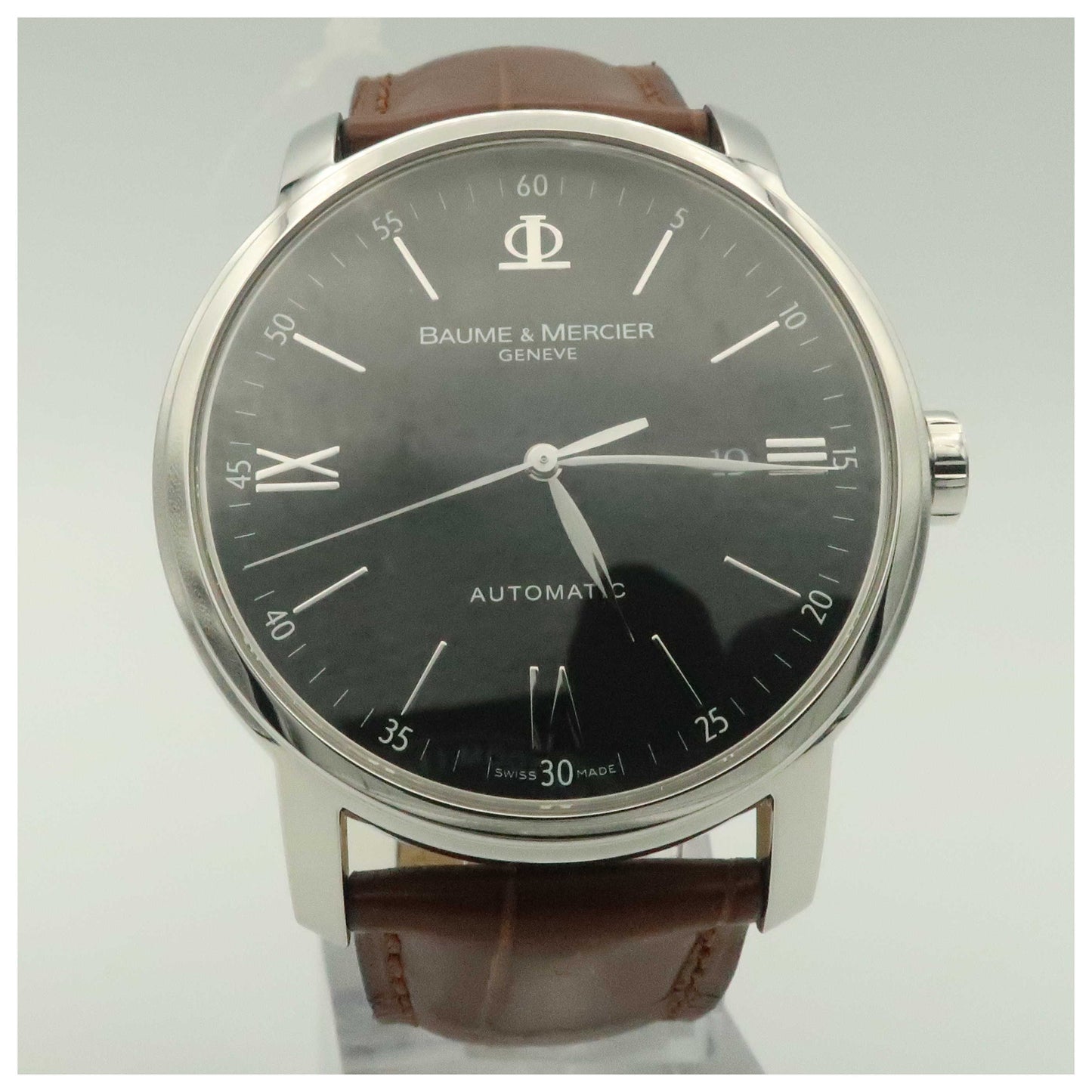 Front view of Baume and Mercier Classima Executives Men's Automatic Watch MOA08590-PO