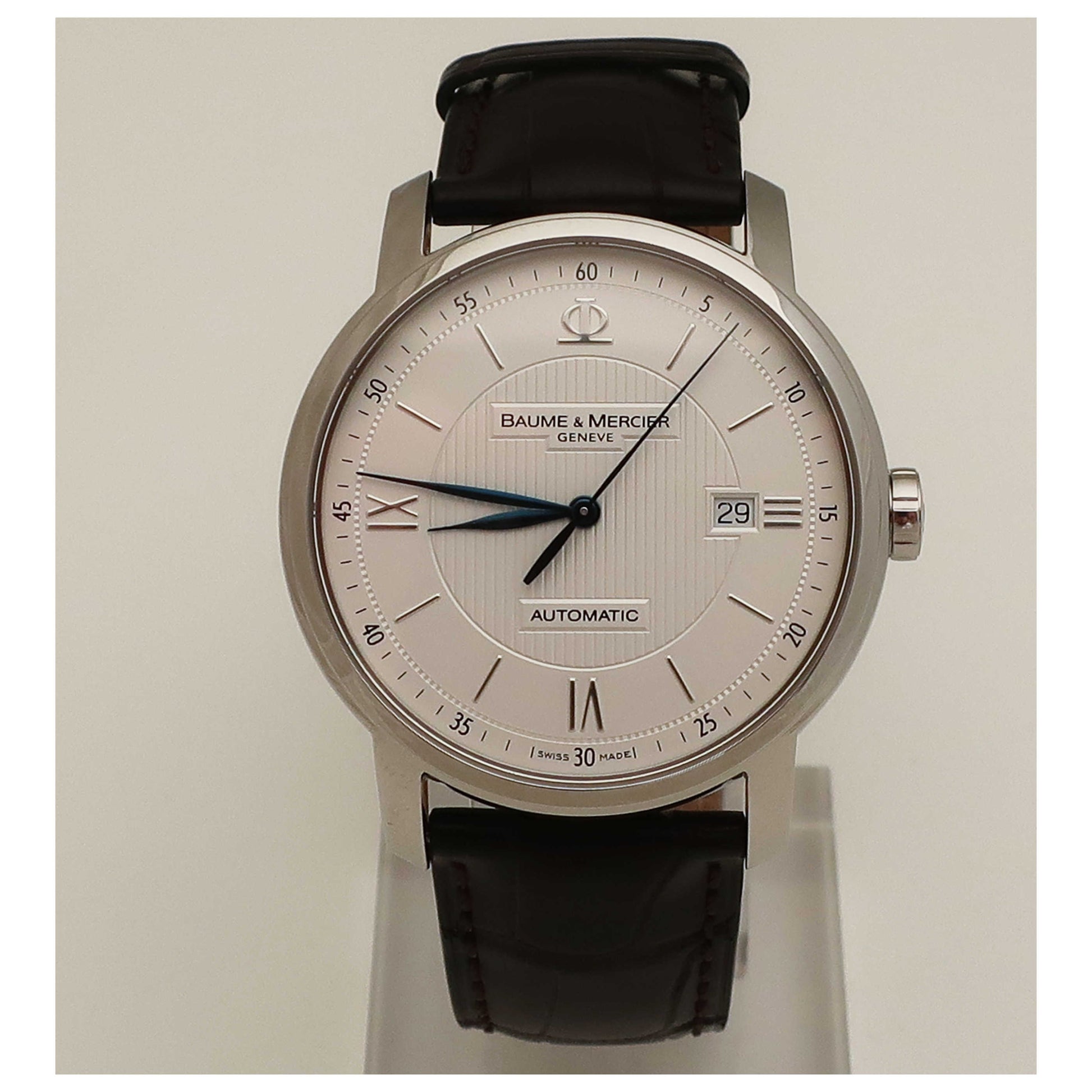 Front view of Baume and Mercier Classima Executives Men's Automatic Watch MOA08731-SD
