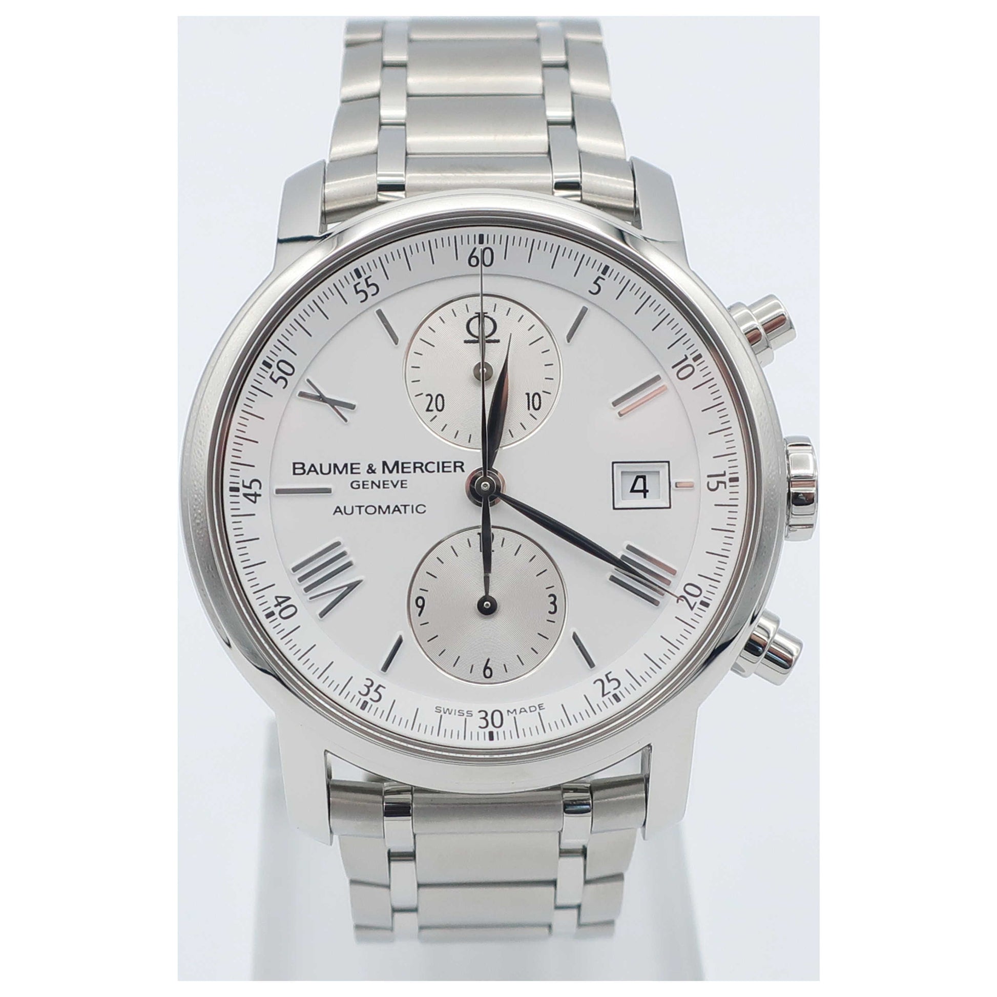 Front view of Baume and Mercier Classima Executives Men's Automatic Watch MOA08732-SD