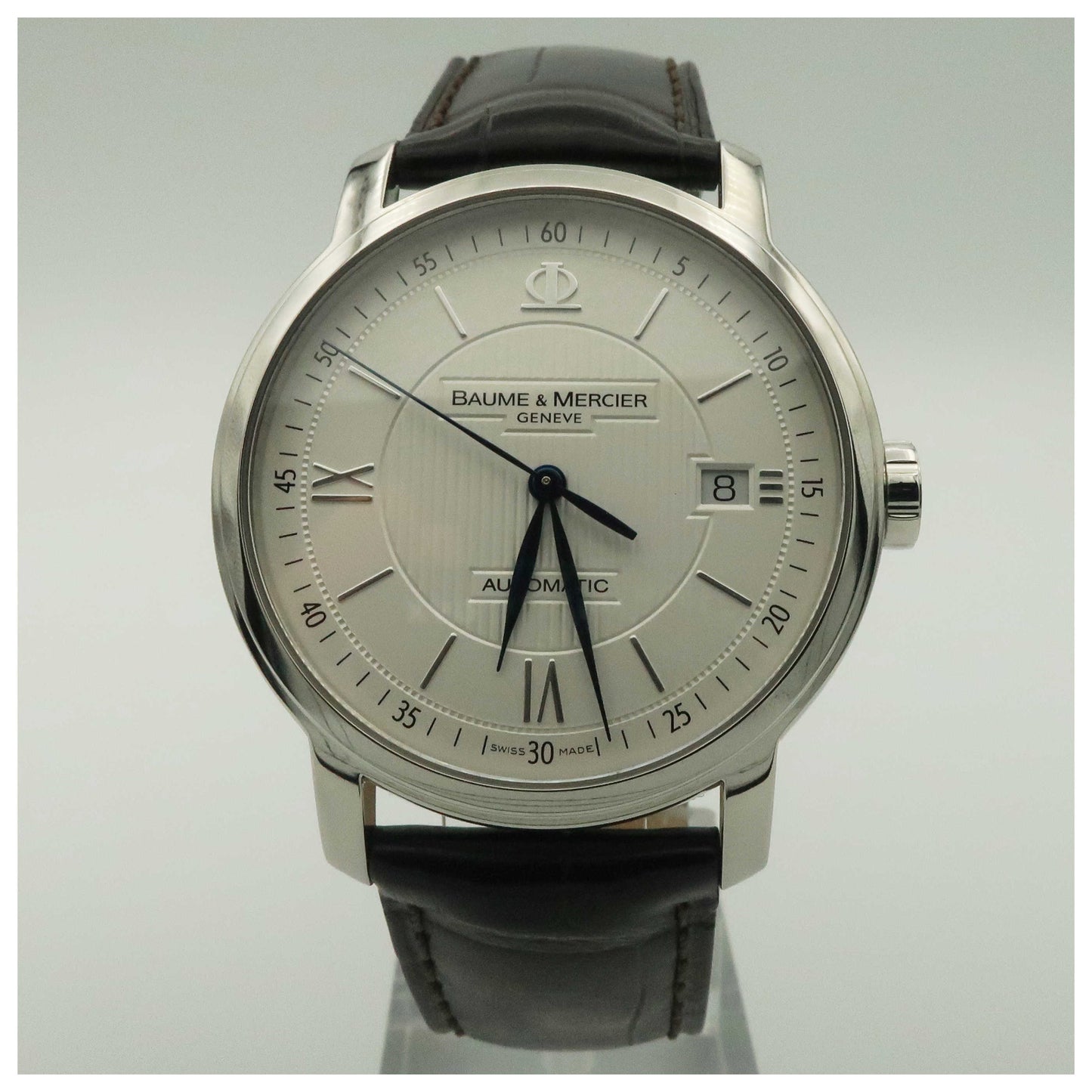 Front view of Baume and Mercier Classima Executives Men's Automatic Watch MOA08791-SDV