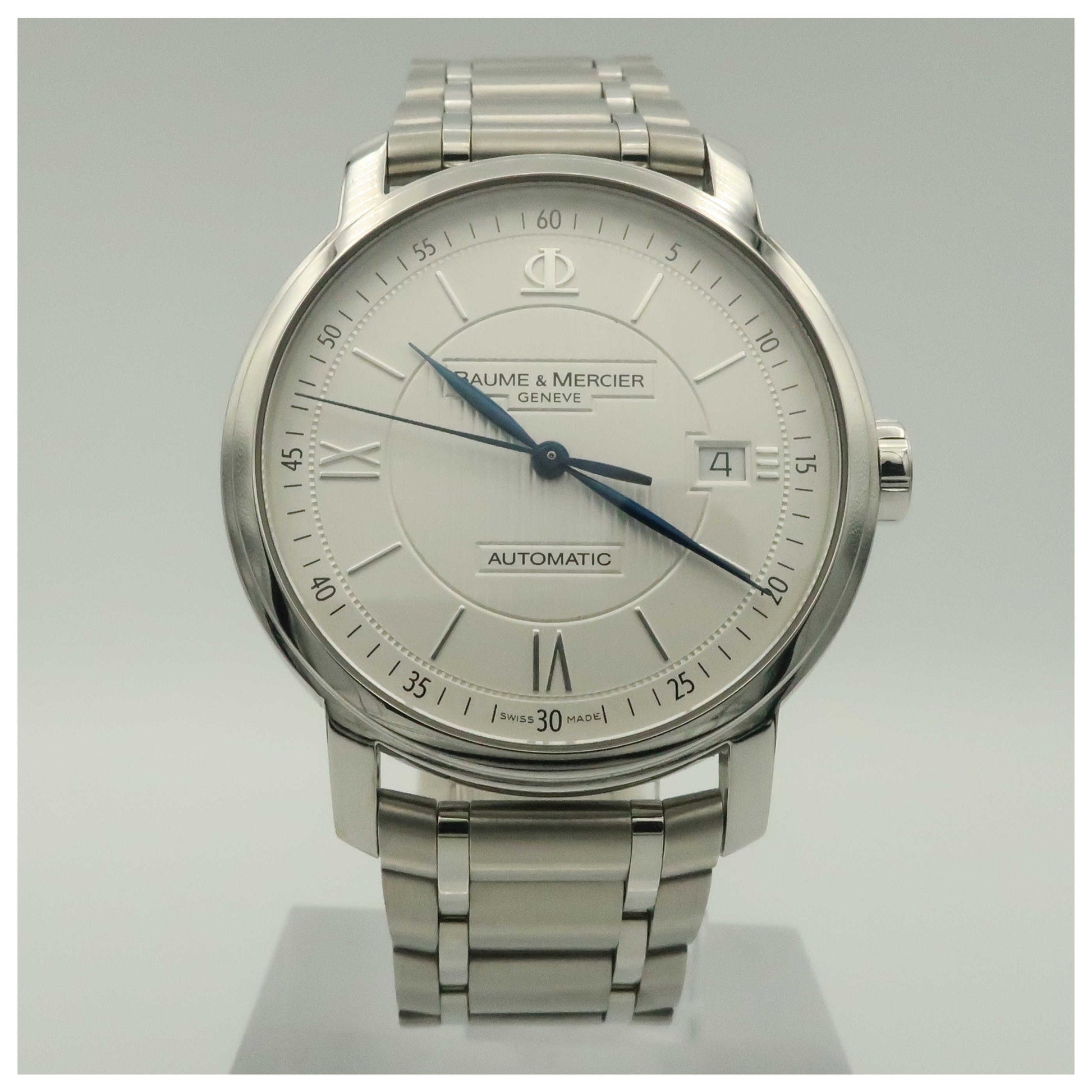 Front view of Baume and Mercier Classima Executives Men's Automatic Watch MOA08837-SDV