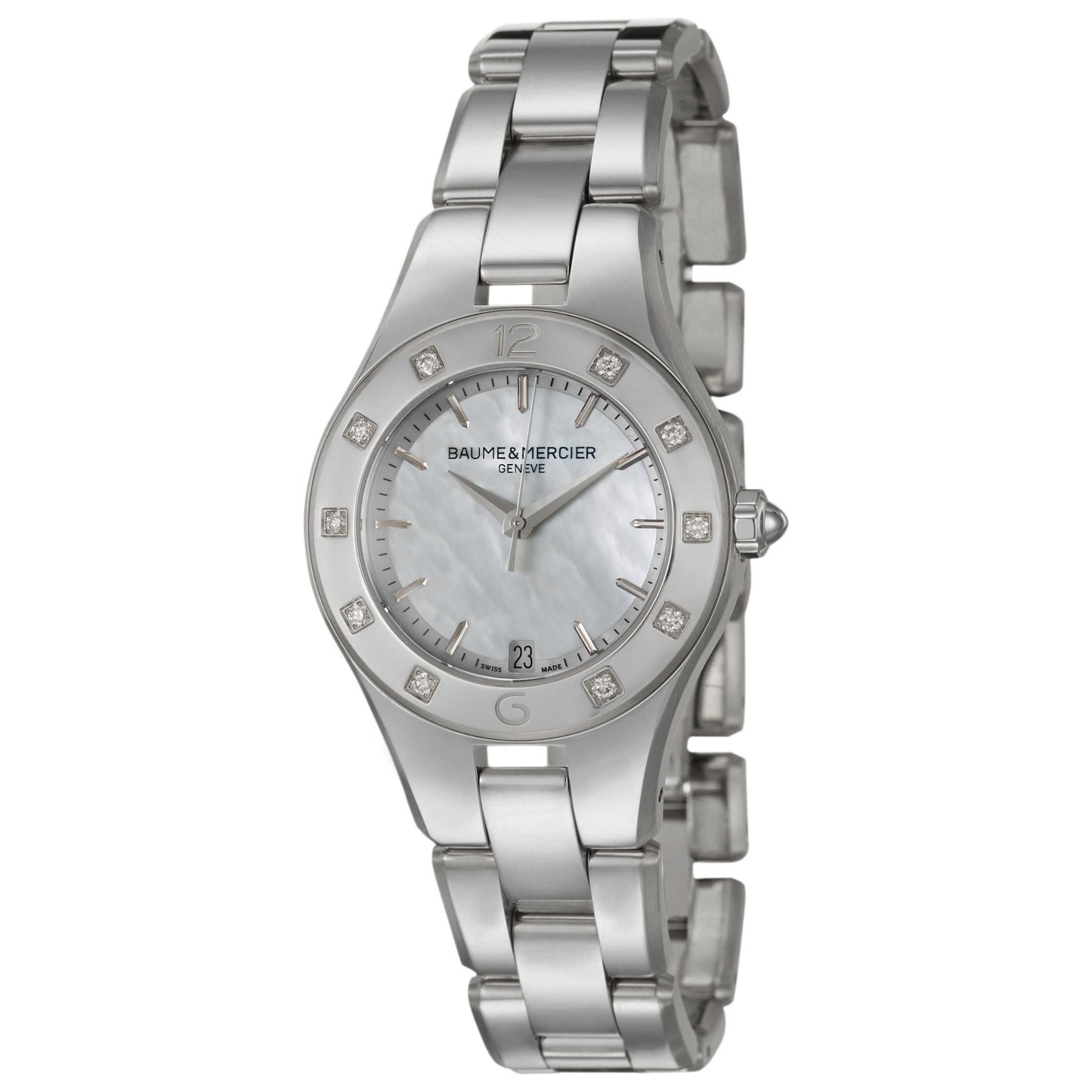Front view of Baume and Mercier Linea Women's Swiss Quartz (Battery-Powered) Watch MOA10071
