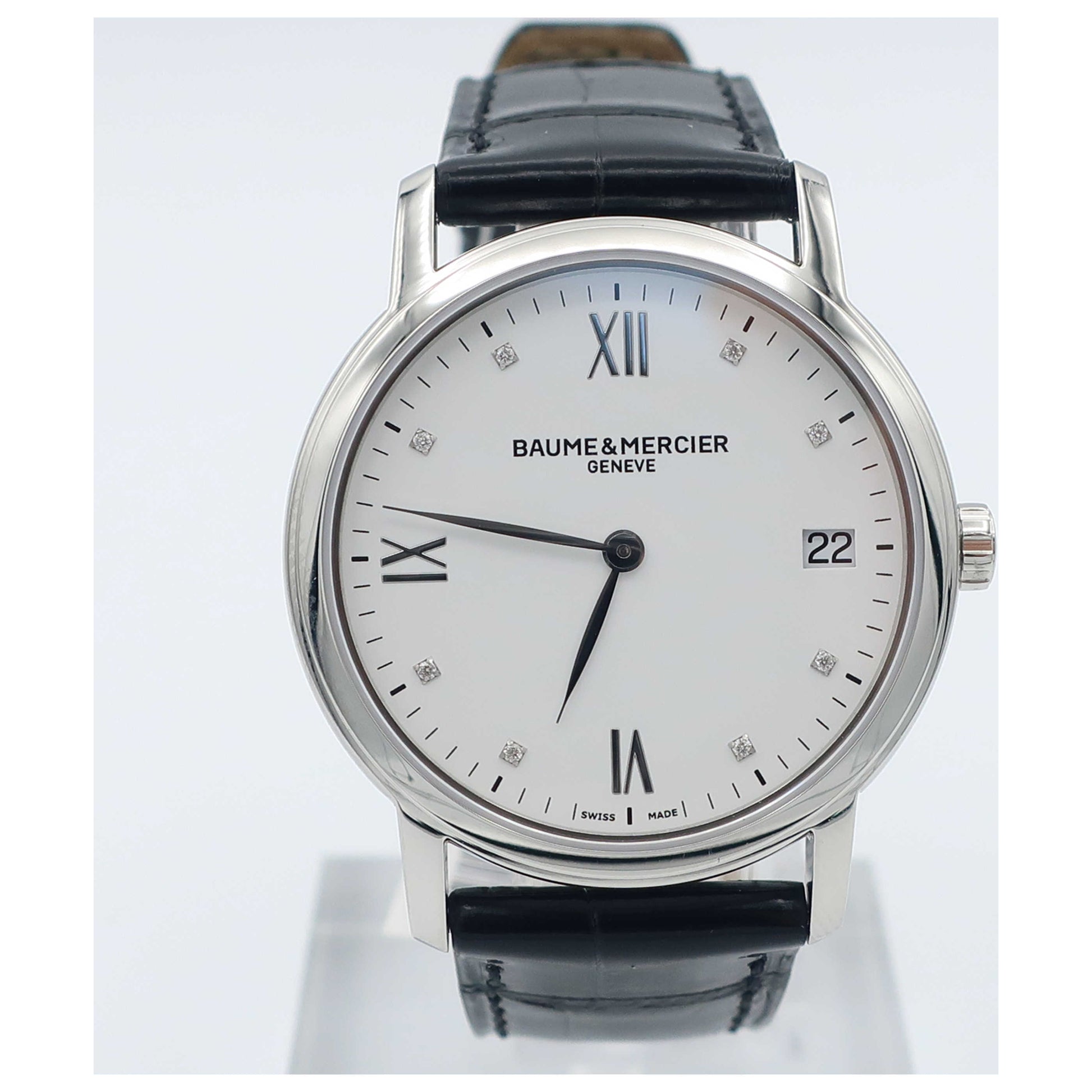 Front view of Baume and Mercier Classima Executives Women's Swiss Quartz (Battery-Powered) Watch MOA10146-SD