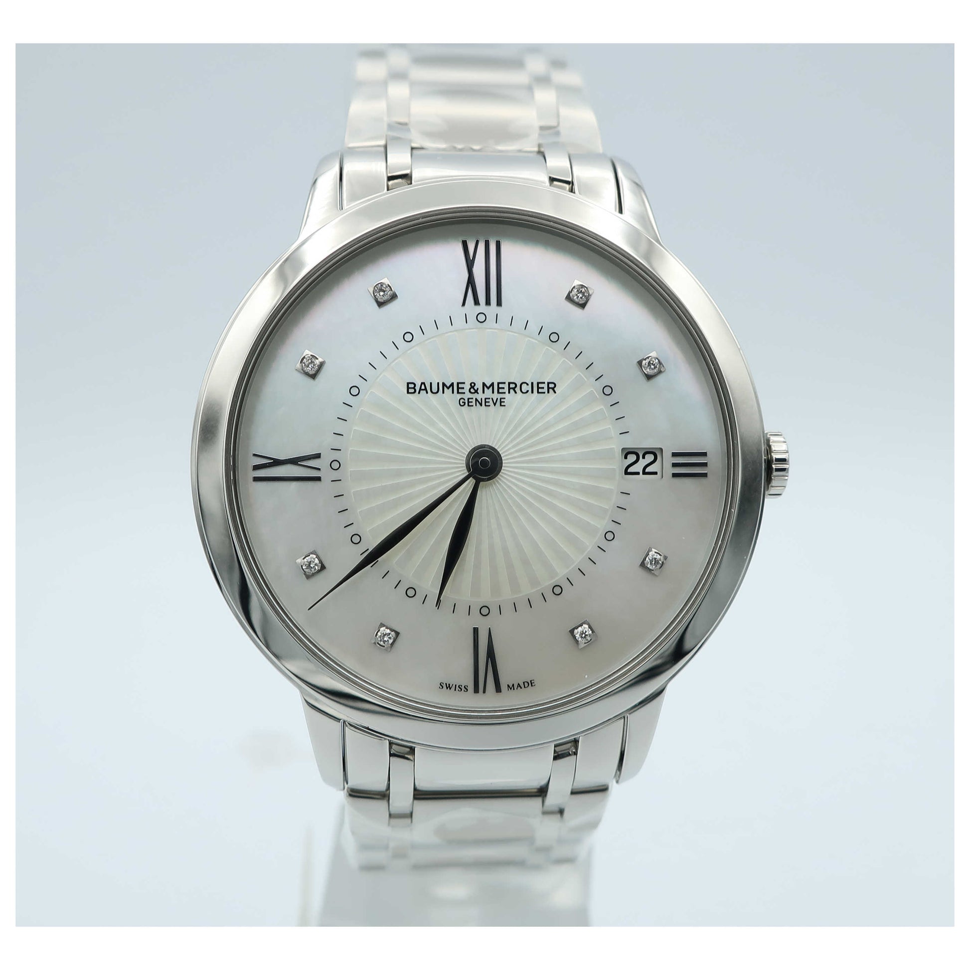 Front view of Baume and Mercier Classima Executives Women's Swiss Quartz (Battery-Powered) Watch MOA10225-SD