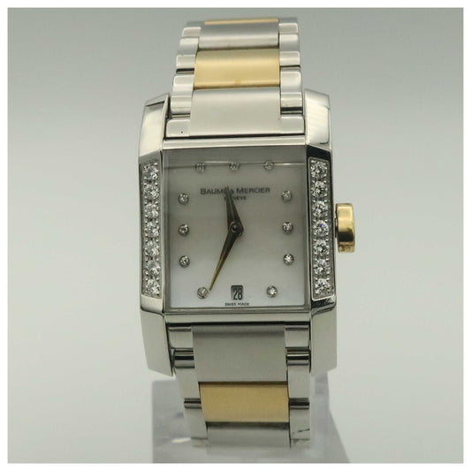 Front view of Baume and Mercier Diamant Women's Swiss Quartz (Battery-Powered) Watch MOAO8599-PO