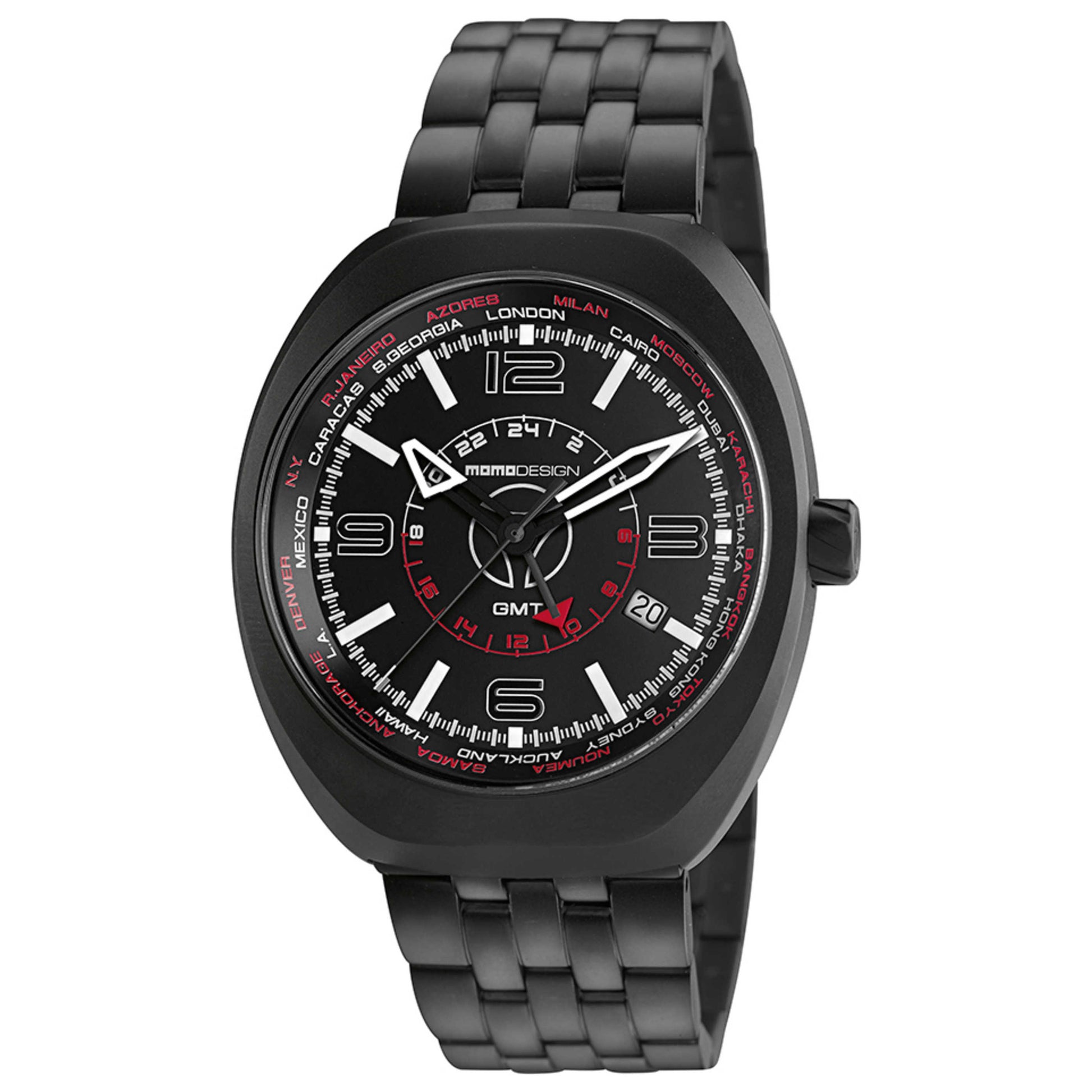 Front view of Momo Design Analog Men's Quartz Watch MOMO-MD7001BK-10