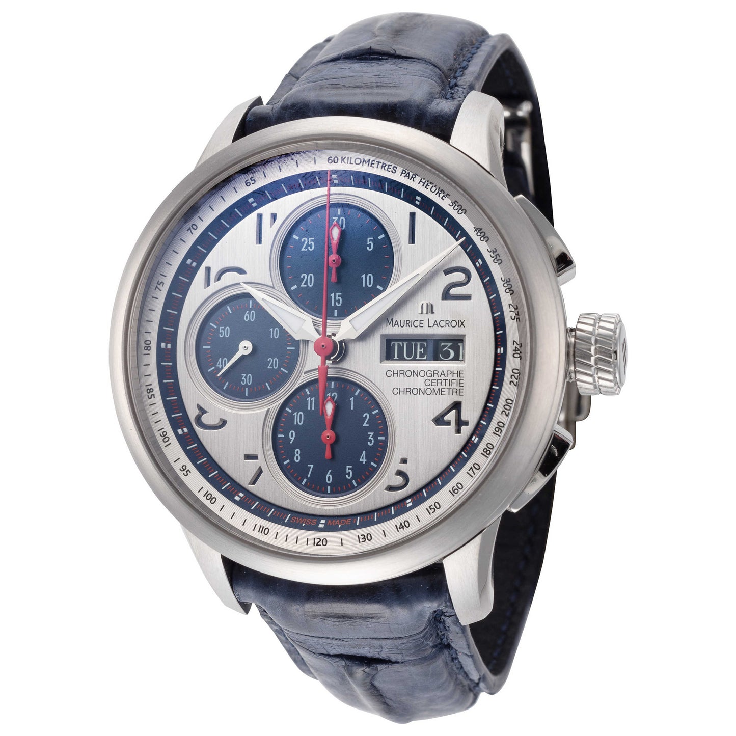 Front view of Maurice Lacroix Masterpiece Men's Automatic Watch MP6018-SS001-12E