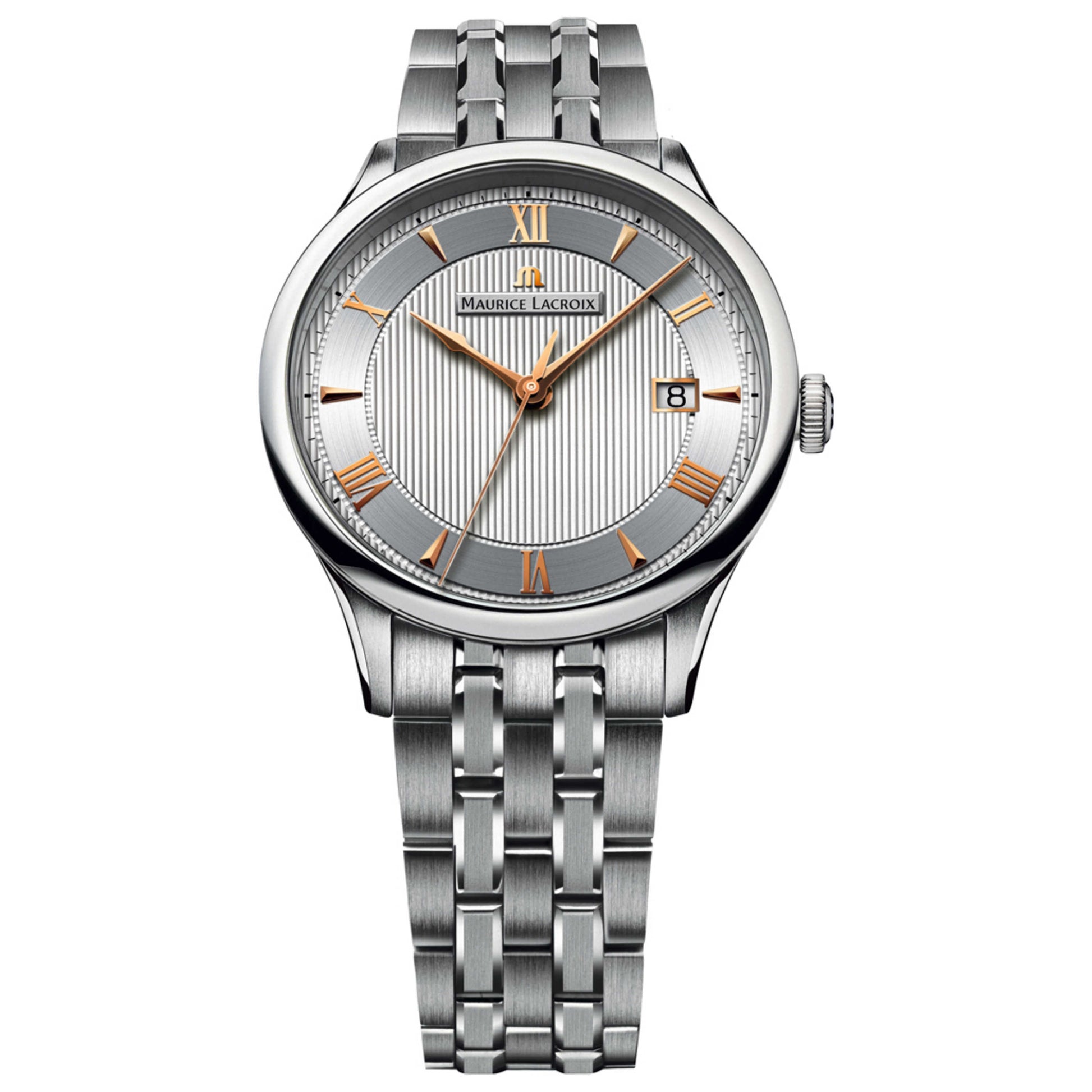 Front view of Maurice Lacroix Masterpiece Men's Automatic Watch MP6407-SS002-110