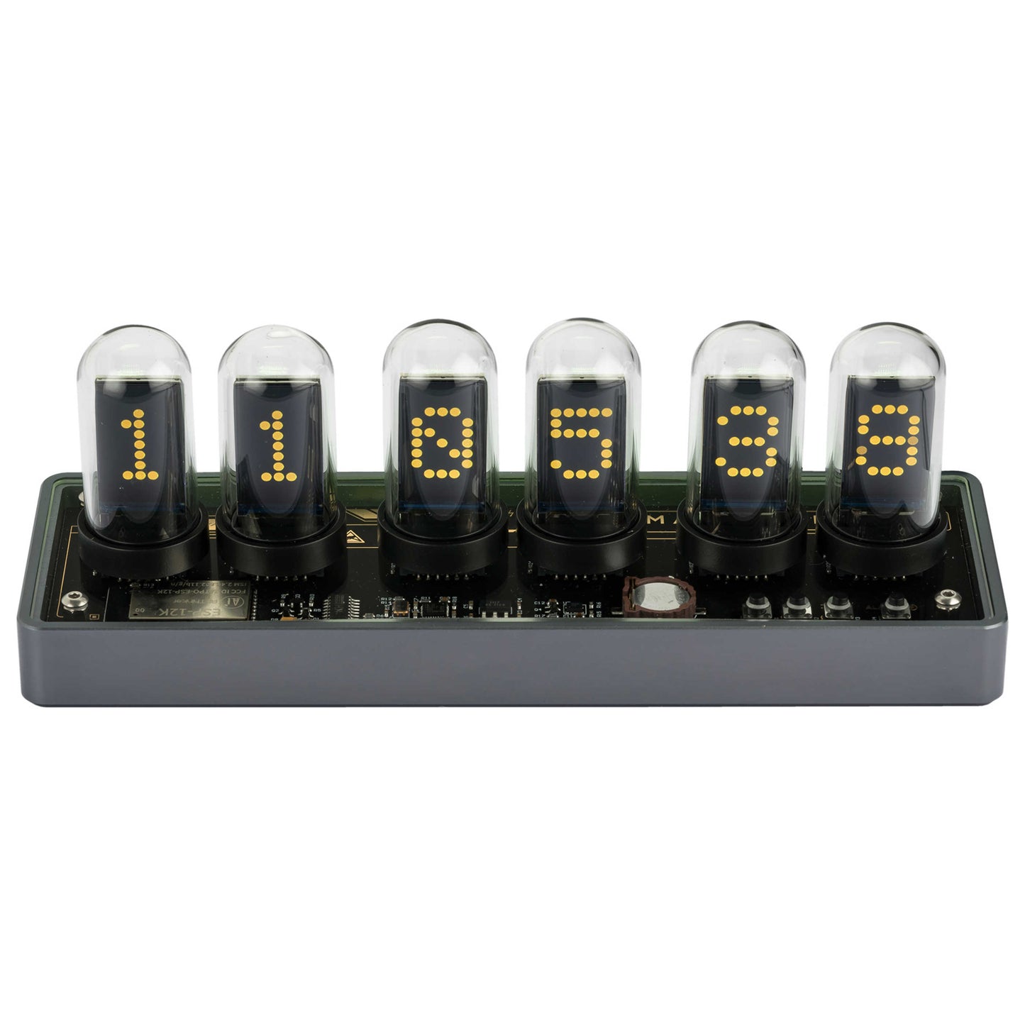 Front view of Mainspring Neo Pixie Unisex Clock MS Neo Nixie IPS Clock