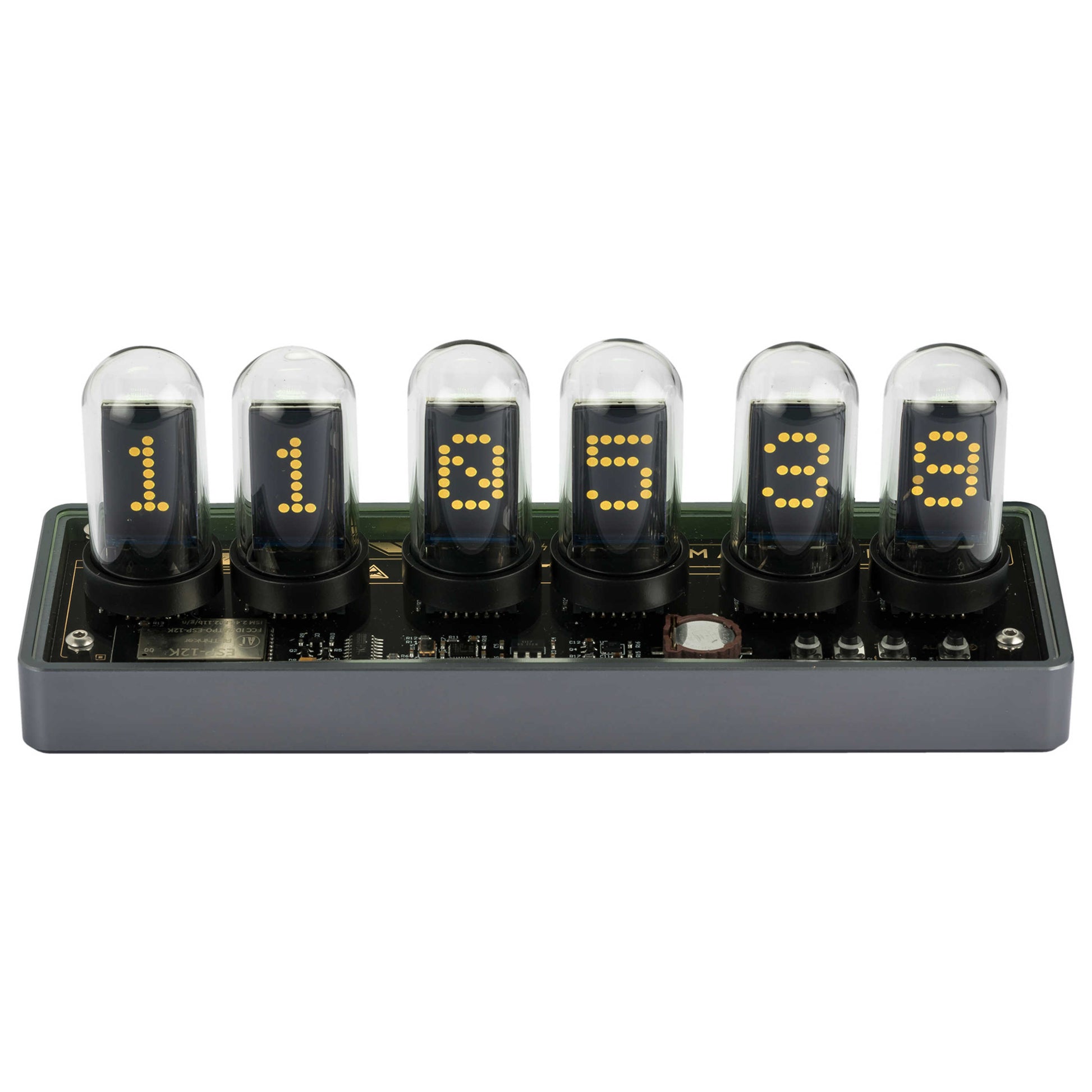 Front view of Mainspring Neo Pixie Unisex Clock MS Neo Nixie IPS Clock