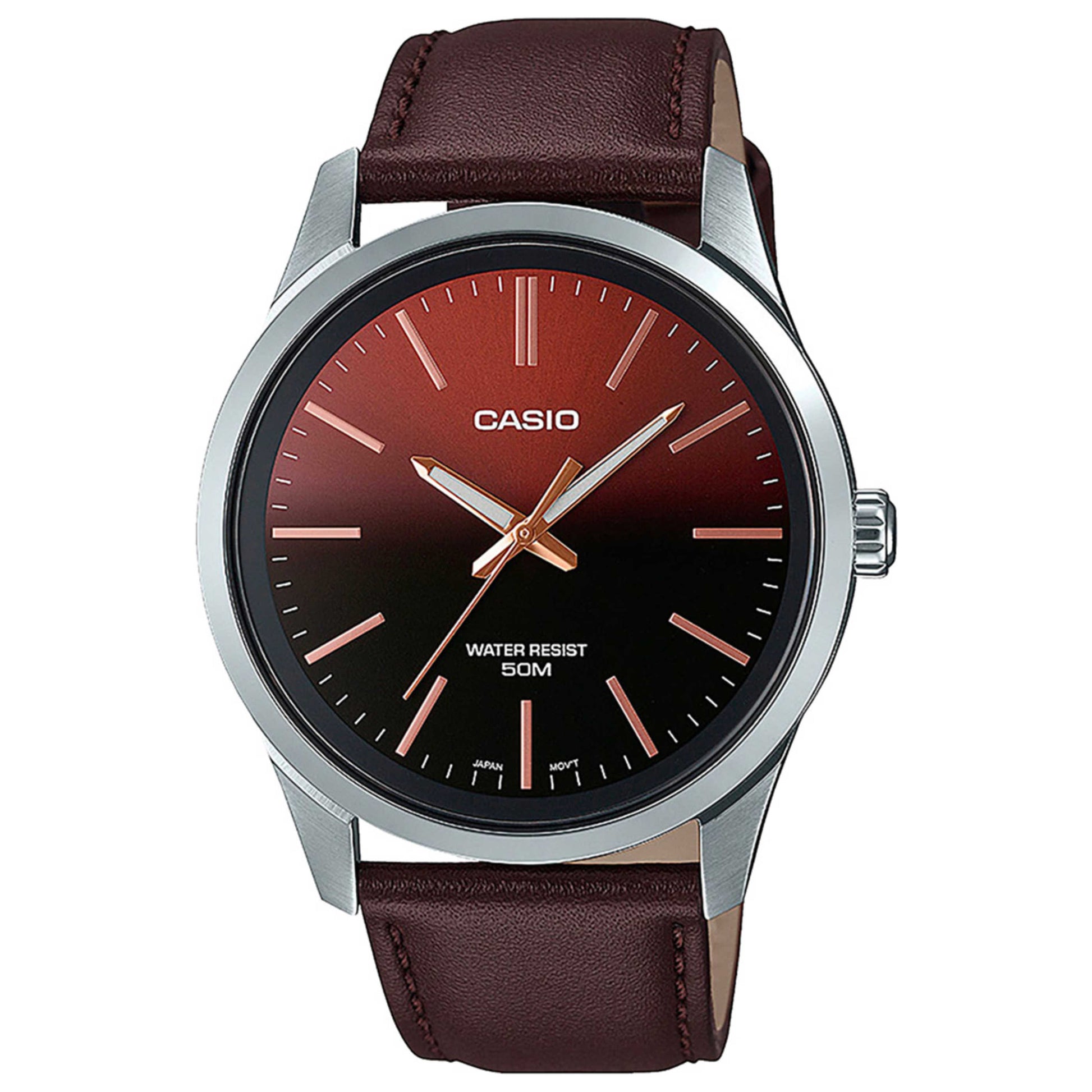 Front view of Casio Classic Men's Quartz Watch MTP-E180L-5AVEF
