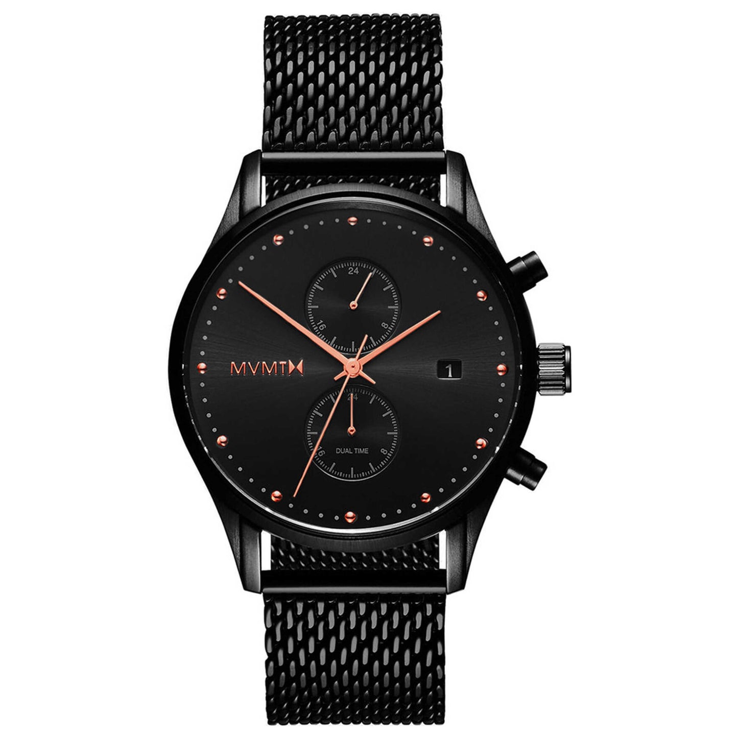 Front view of MVMT Voyager Men's Quartz Watch MV01-BBRG