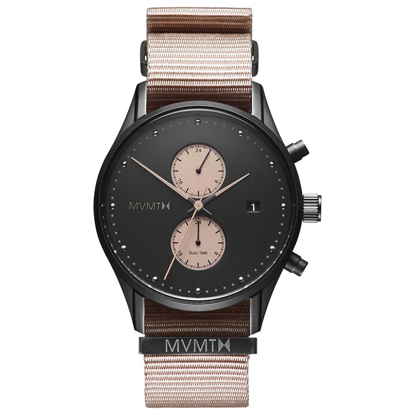 Front view of MVMT Voyager Men's Quartz Watch MV01-BLBR