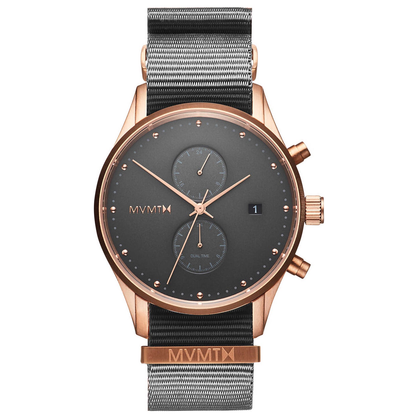 Front view of MVMT Voyager Men's Quartz Watch MV01-RGGR2