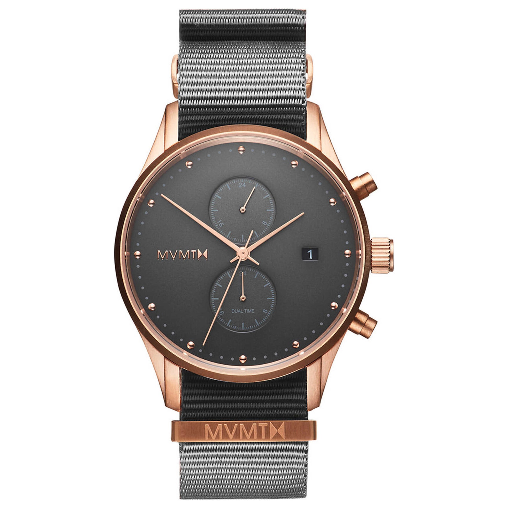 Front view of MVMT Voyager Men's Quartz Watch MV01-RGGR2