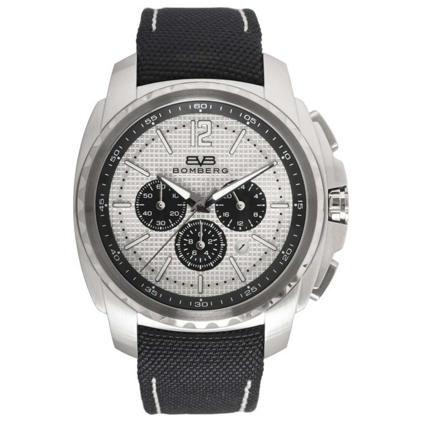 Front view of Bomberg Maven Men's Quartz Watch MV44CHSS-WH0-1-NBA