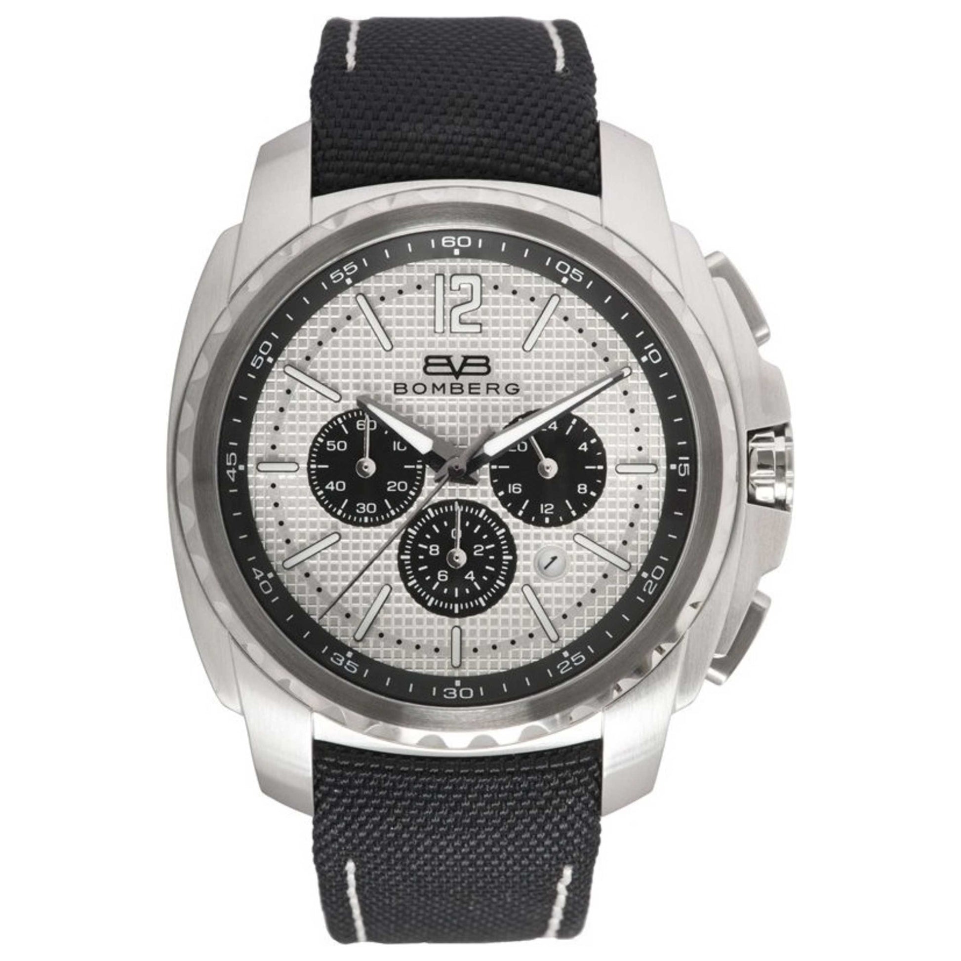 Front view of Bomberg Maven Men's Quartz Watch MV44CHSS-WH0-1-NBA