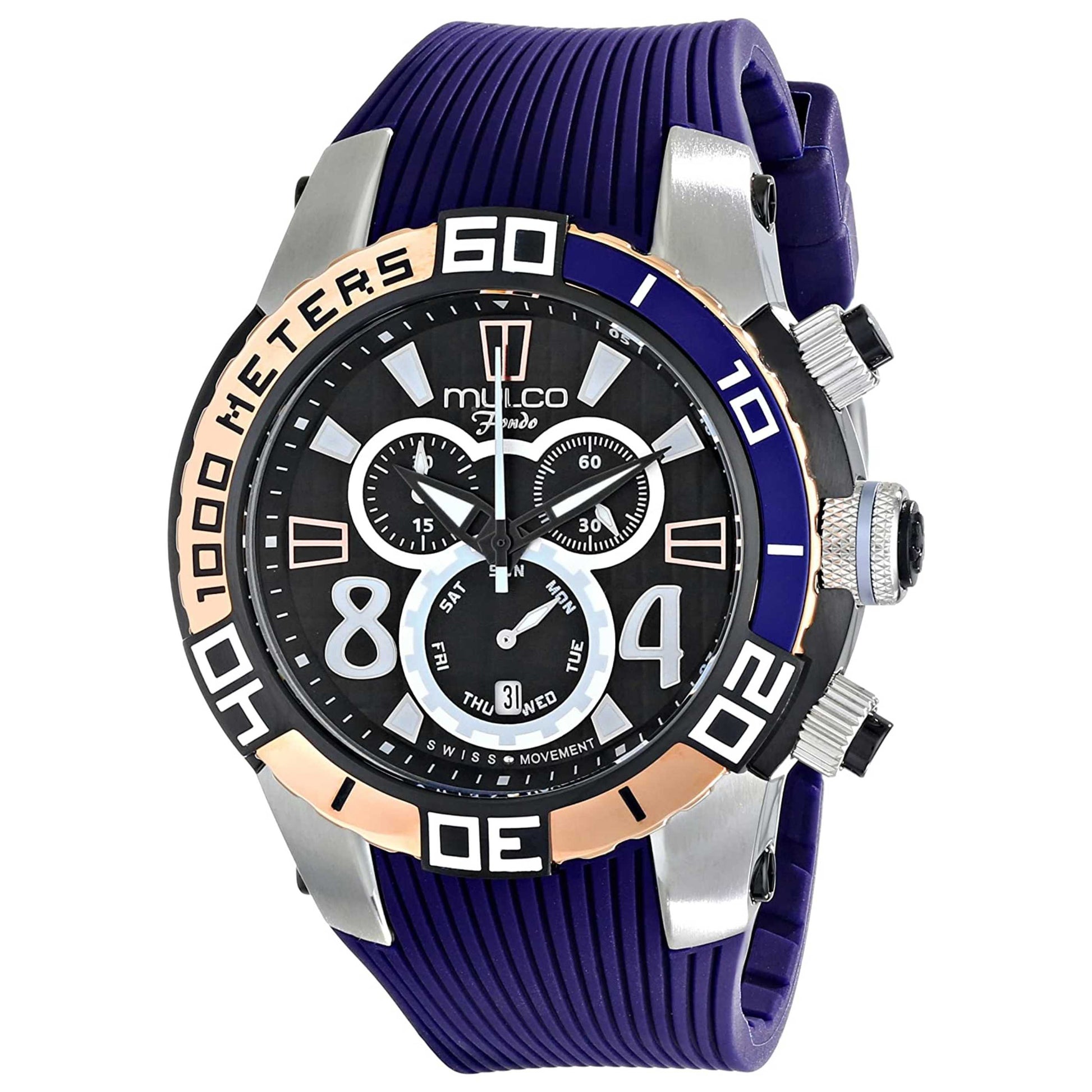 Front view of Mulco Fondo Wheel Men's Swiss Quartz (Battery-Powered) Watch MW1-74197-044