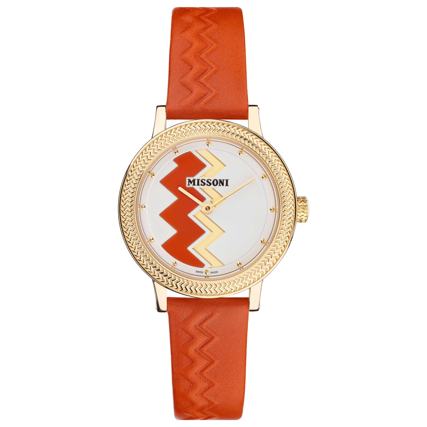 Front view of Missoni Optic Zigzag Women's Quartz Watch MWNZ00221