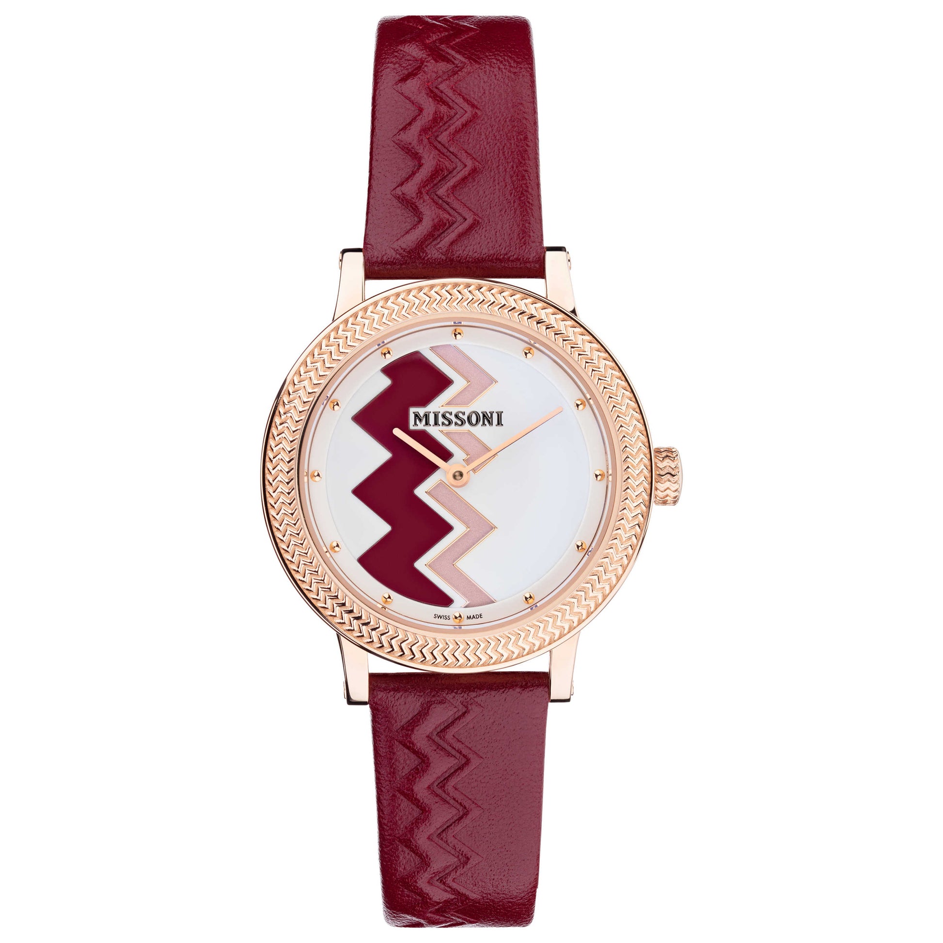 Front view of Missoni Optic Zigzag Women's Quartz Watch MWNZ00321