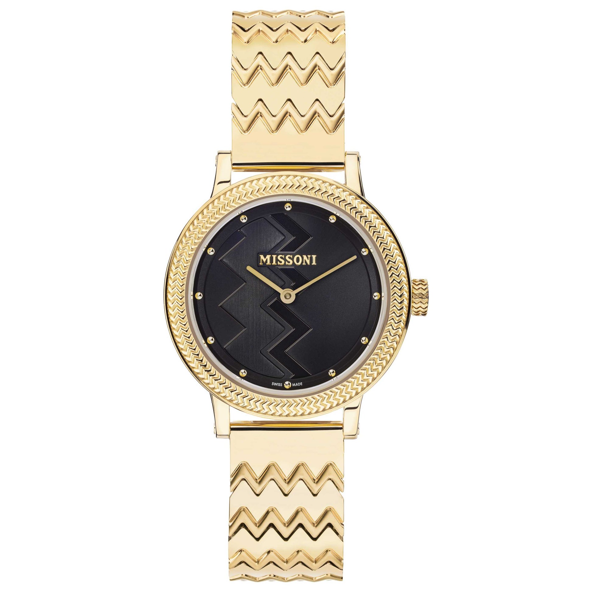 Front view of Missoni Optic Zigzag Women's Quartz Watch MWNZ00521