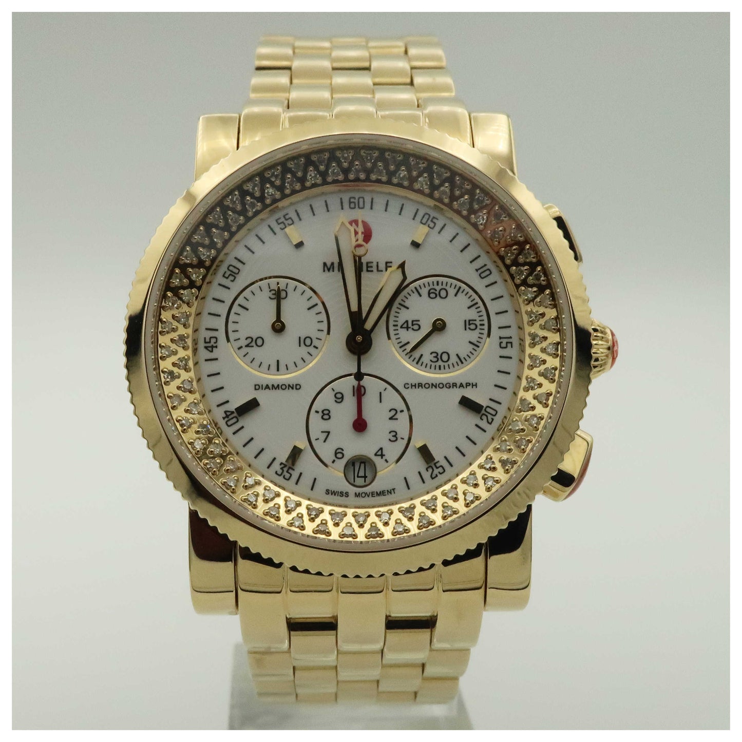 Front view of Michele Sport Sail Women's Swiss Quartz (Battery-Powered) Watch MWW01C000043-PO